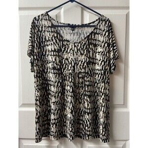 George Knit Short Sleeved Top Womens Plus Size 16 18 Brown Drop Waist Career